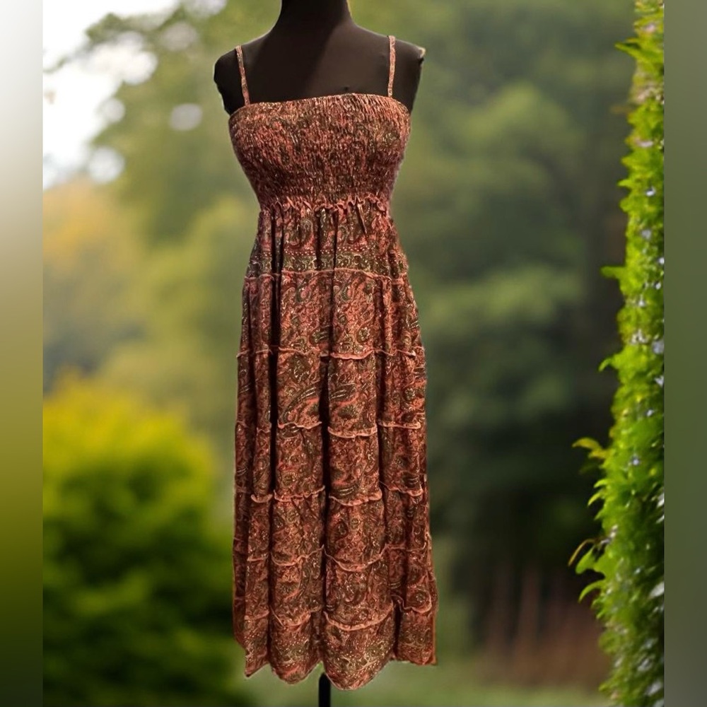 🍁SOLD OUT 🍁 2 pieces set: dress/skirt and Crop shirt blouse. S/M Polyester - Picture 2 of 5